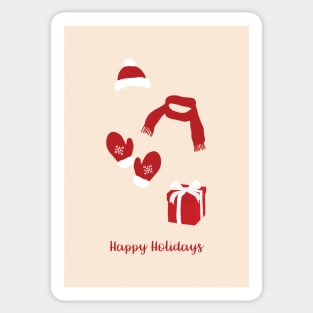 "Happy Holidays" Christmas Card Sticker